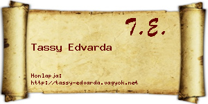 Tassy Edvarda névjegykártya
